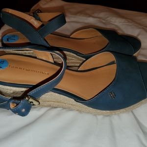 New Tommy Hilfiger blue wedges